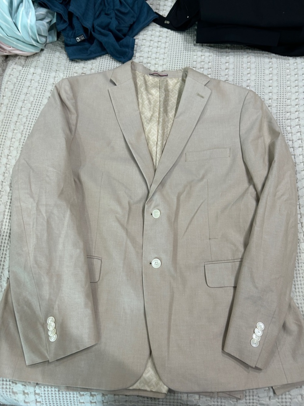 Men's Classic Beige Blazer - Tailored Two-Button Jacket